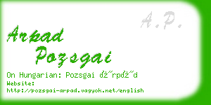 arpad pozsgai business card